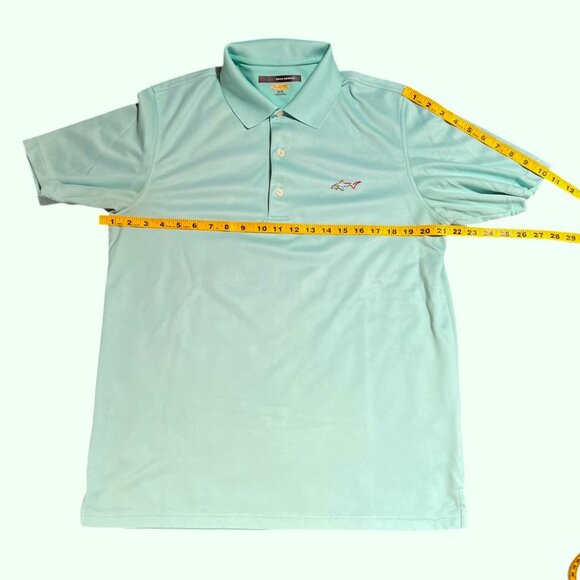 Men's Mint Green Greg Norman Moisture-Wicking Classic Pique Shark Polo Shirt M/M - Picture 4 of 8